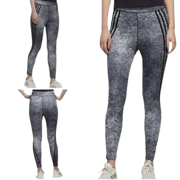 Adidas Aeroready Gradient Black Feelbrilliant‎ 7/8 Performance Tights Size Large - Picture 1 of 12